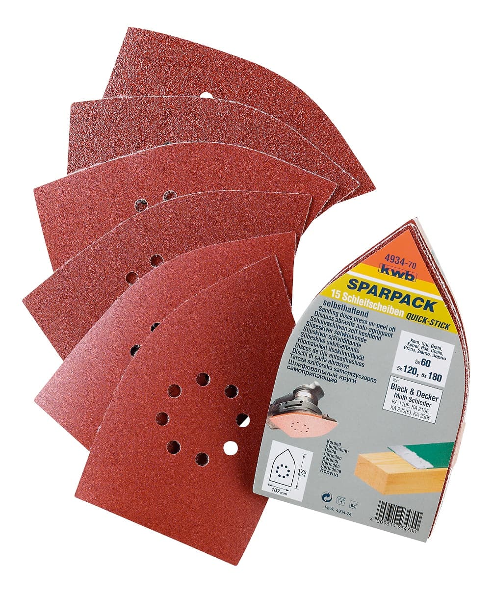  KWB 49493470 Quick-Stick delta brusni papir 12/1 | drvo-metal, 107x175, alu-oksid