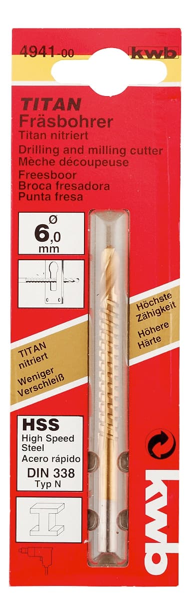  KWB 49494100 HSS Titan burg. za glodanje 6, za plastiku/metal(nonFe) - slika 2