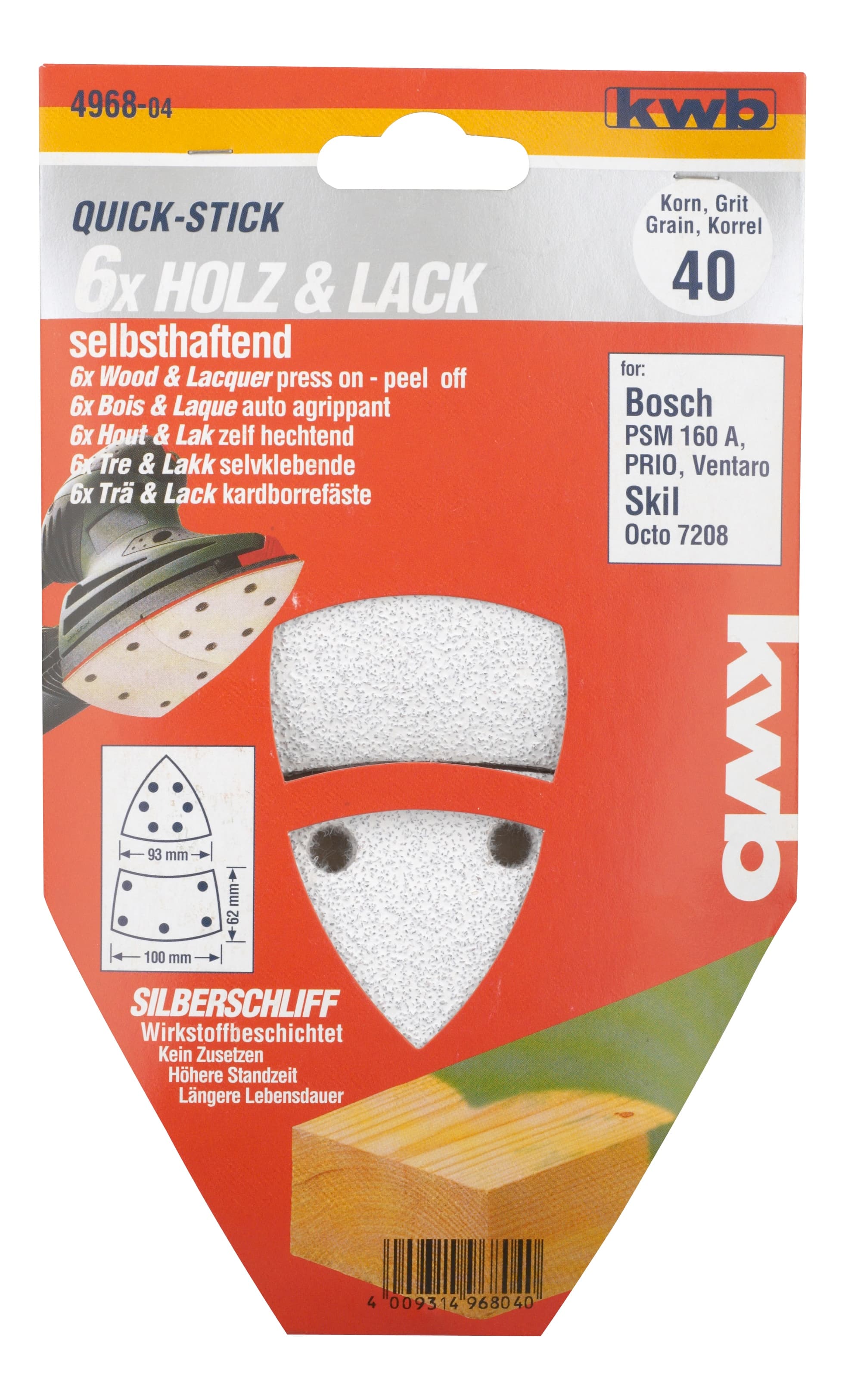  KWB 49496804 Quick-Stick brusni list za multi brusilicu, sa rupama, sa rupama G 40, 1/5
