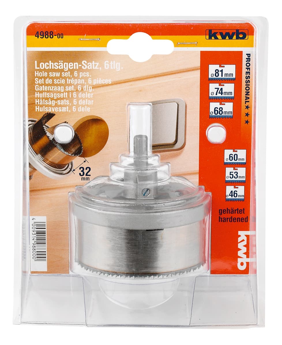  KWB 49498800 Set krunastih testera sa nosačem 46-81 6/1, 32, drvo/metal(nonFe)/plastika - slika 2