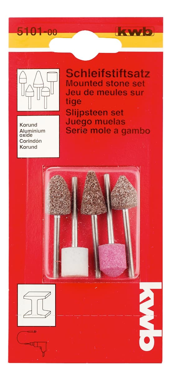 KWB 49510100 Mini brusni kamen set 5/1, brušenje/graviranje