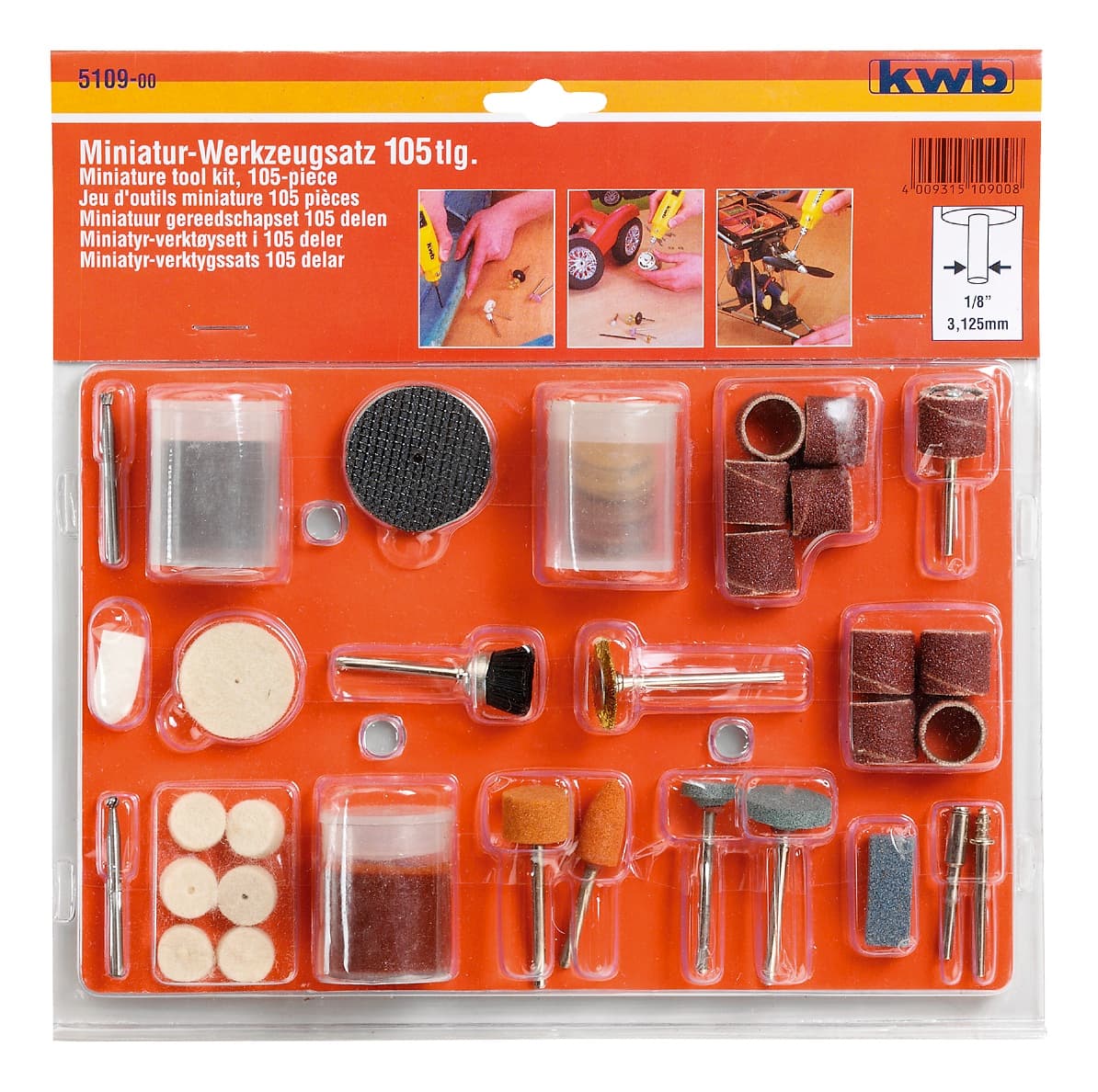  KWB 49510900 Set 105 mini-dodataka za brušenje i graviranje