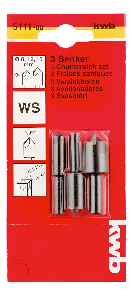  KWB 49511100 Set upuštača WS 8/12/16, 3/1, 90 stepeni, 1 sečivo