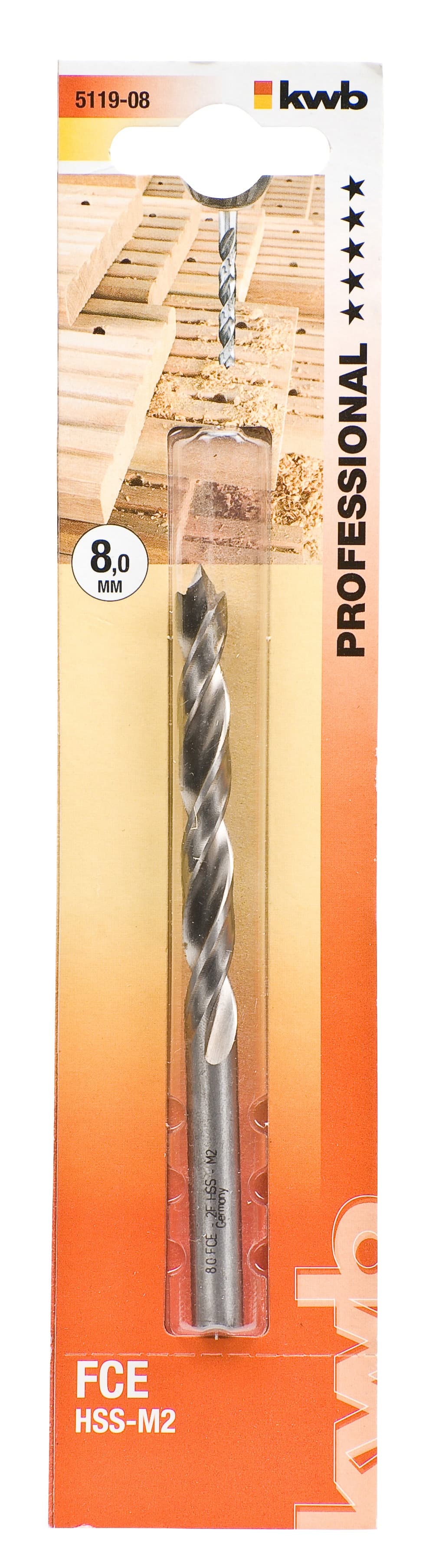  KWB 49511908 HSS-M2 burgija za tvrdo drvo 8, FCE, Energy Saving