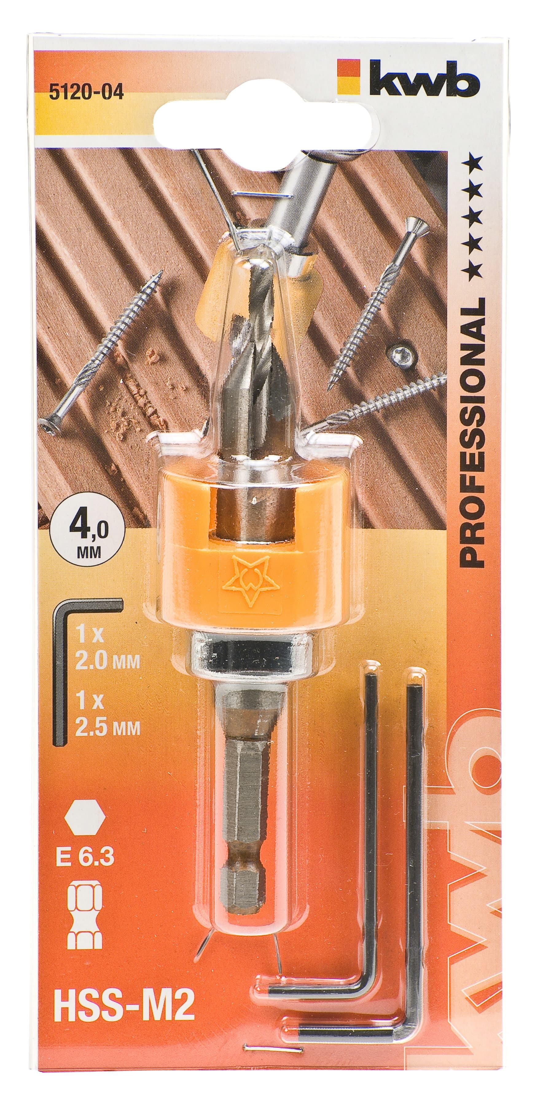  KWB 49512004 HSS-M2 burgija za tvrdo drvo 4, sa upuštačem i graničnikom