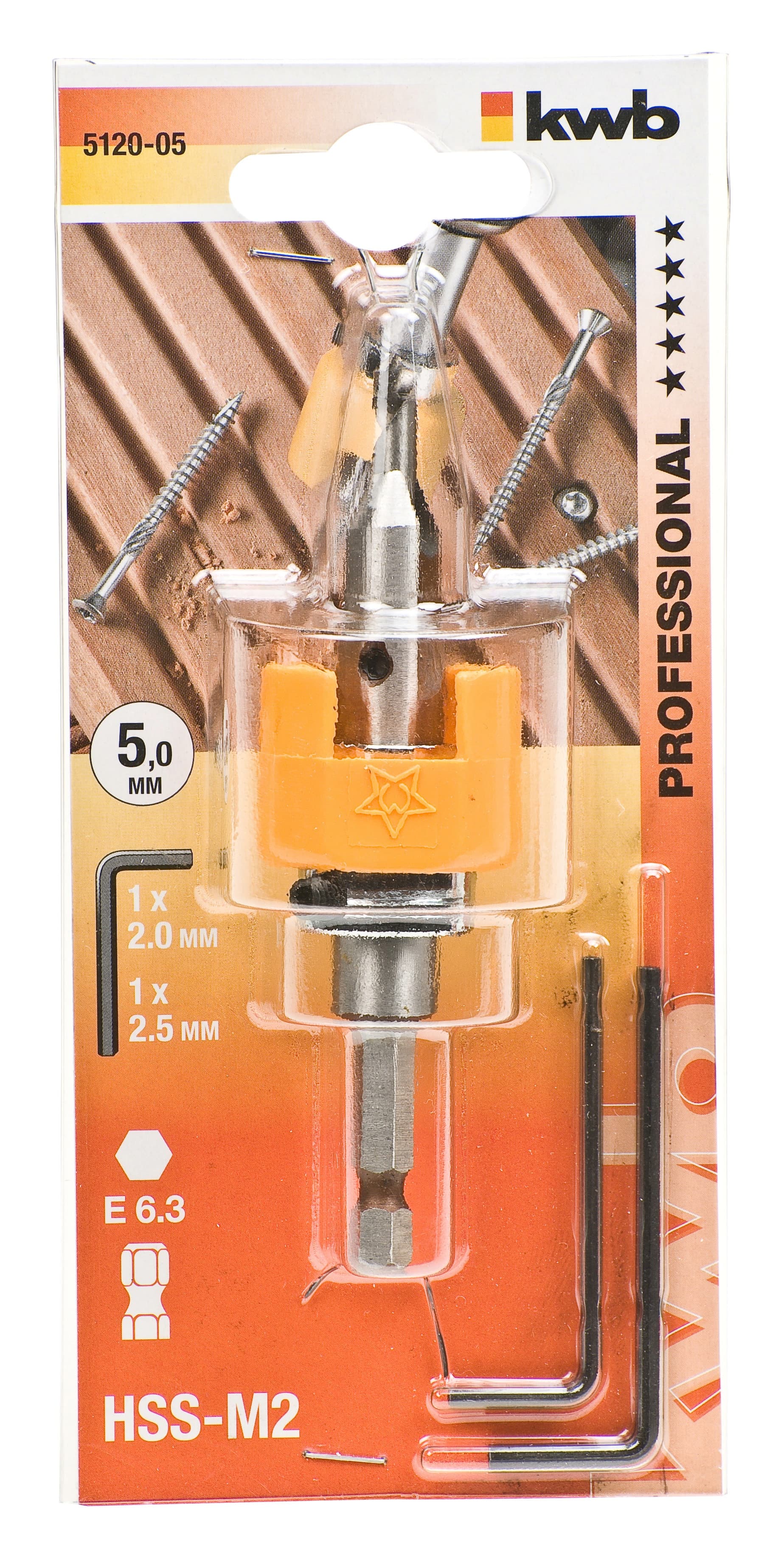  KWB 49512005 HSS-M2 burgija za tvrdo drvo 5, sa upuštačem i graničnikom