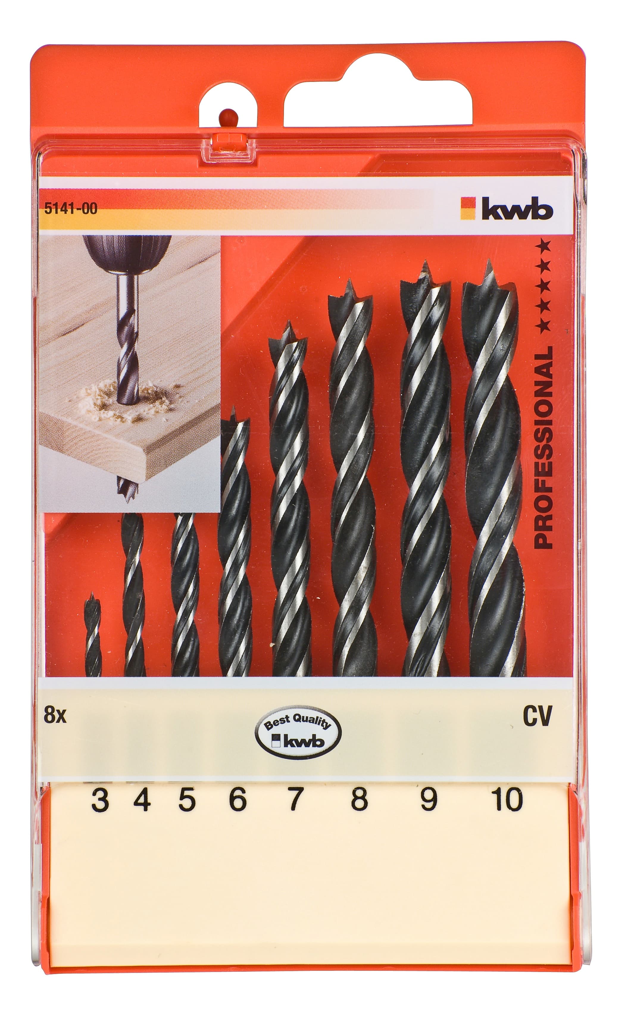  KWB 49514100 CrV set burgija za drvo 3-10 8/1 | dvostruka spirala