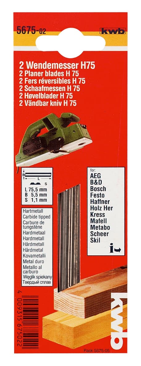  KWB 49567502 2 noža za rende H75 - slika 2