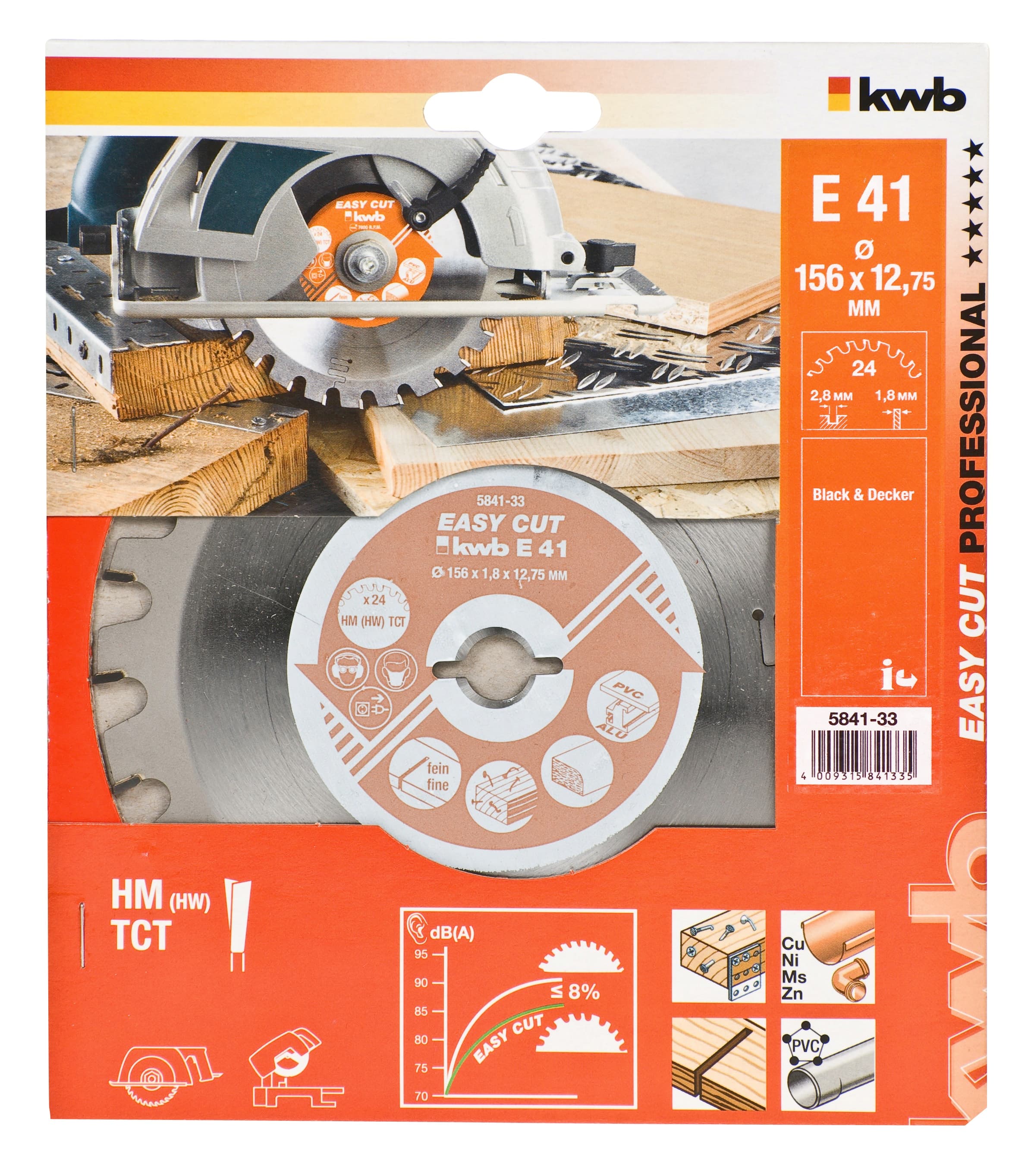  KWB 49584133 list za cirkular 156 x 12,75 mm, 41E, za drvo/metal