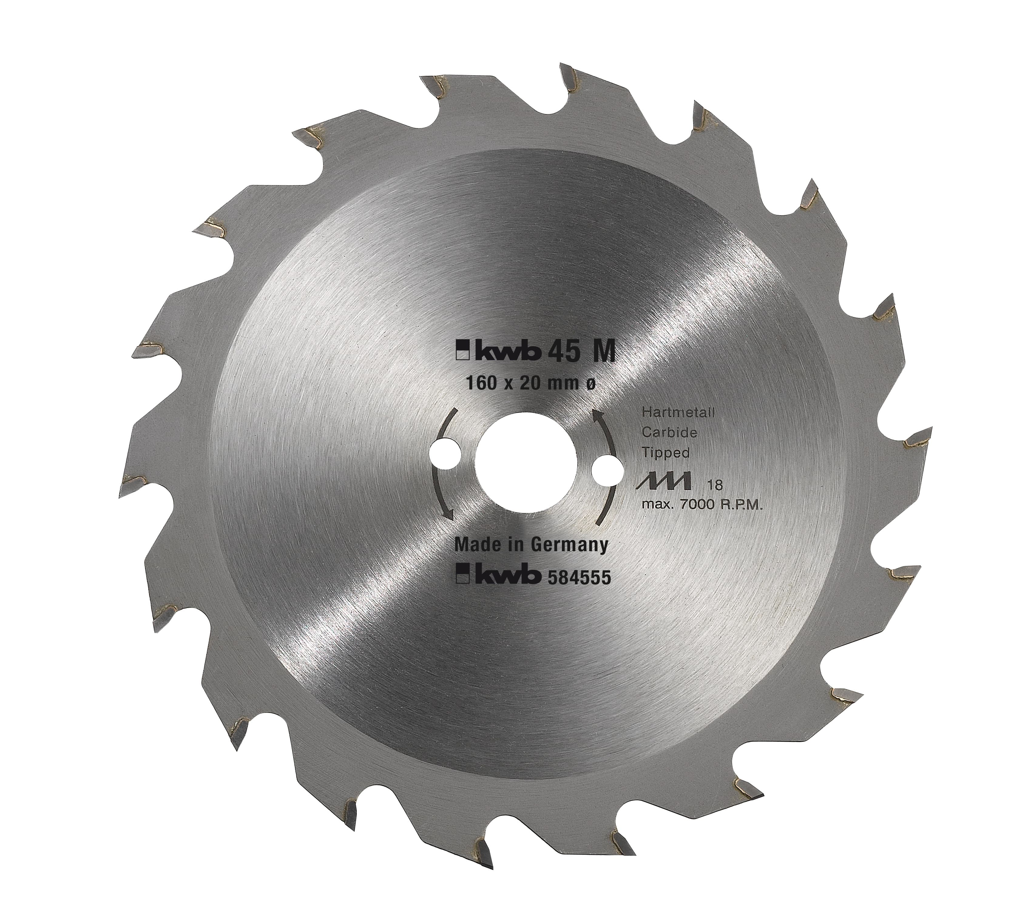  KWB 49584555 Rezni disk za cirkular 160x20 45M, HM, za drvo/plastiku