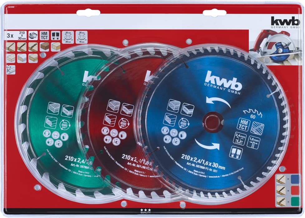  KWB 49587899 Set listova za cirkular 210 x 30 mm, 3 dela - slika 5