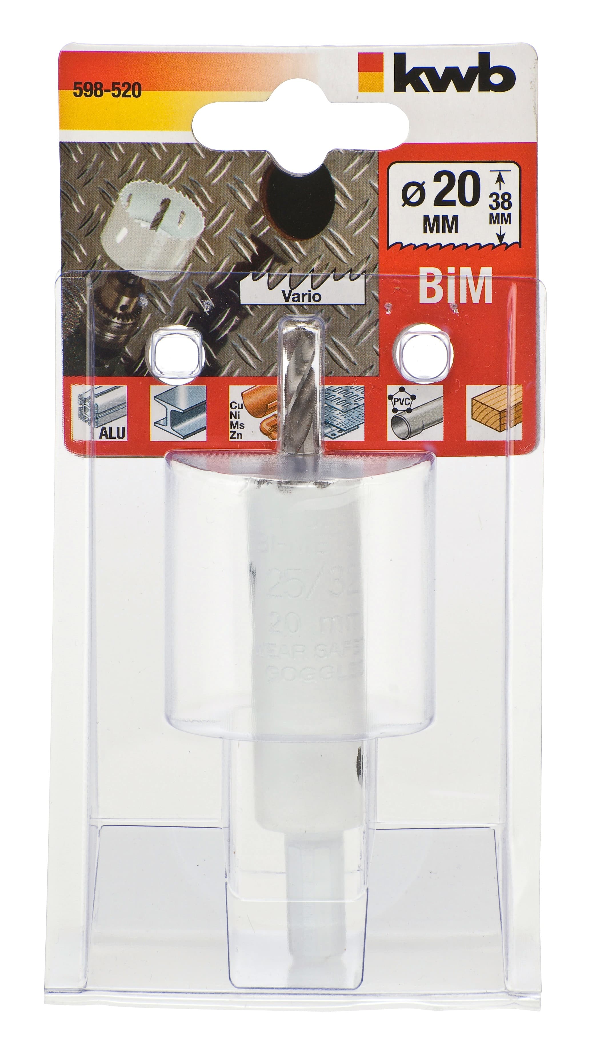  KWB 49598520 HSS BiM krune za metal/drvo sa nosačem i burgijom za centriranje 20 mm