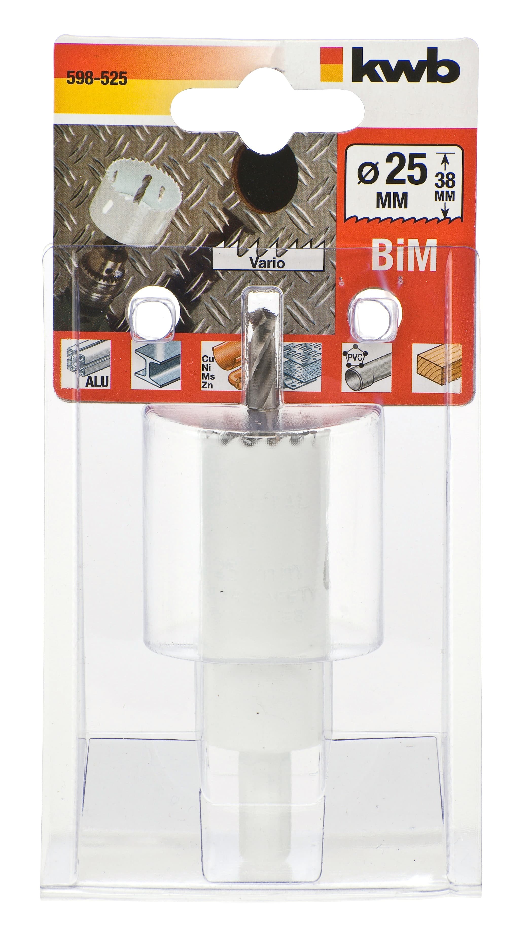  KWB 49598525 HSS BiM krune za metal/drvo sa nosačem i burgijom za centriranje 25 mm