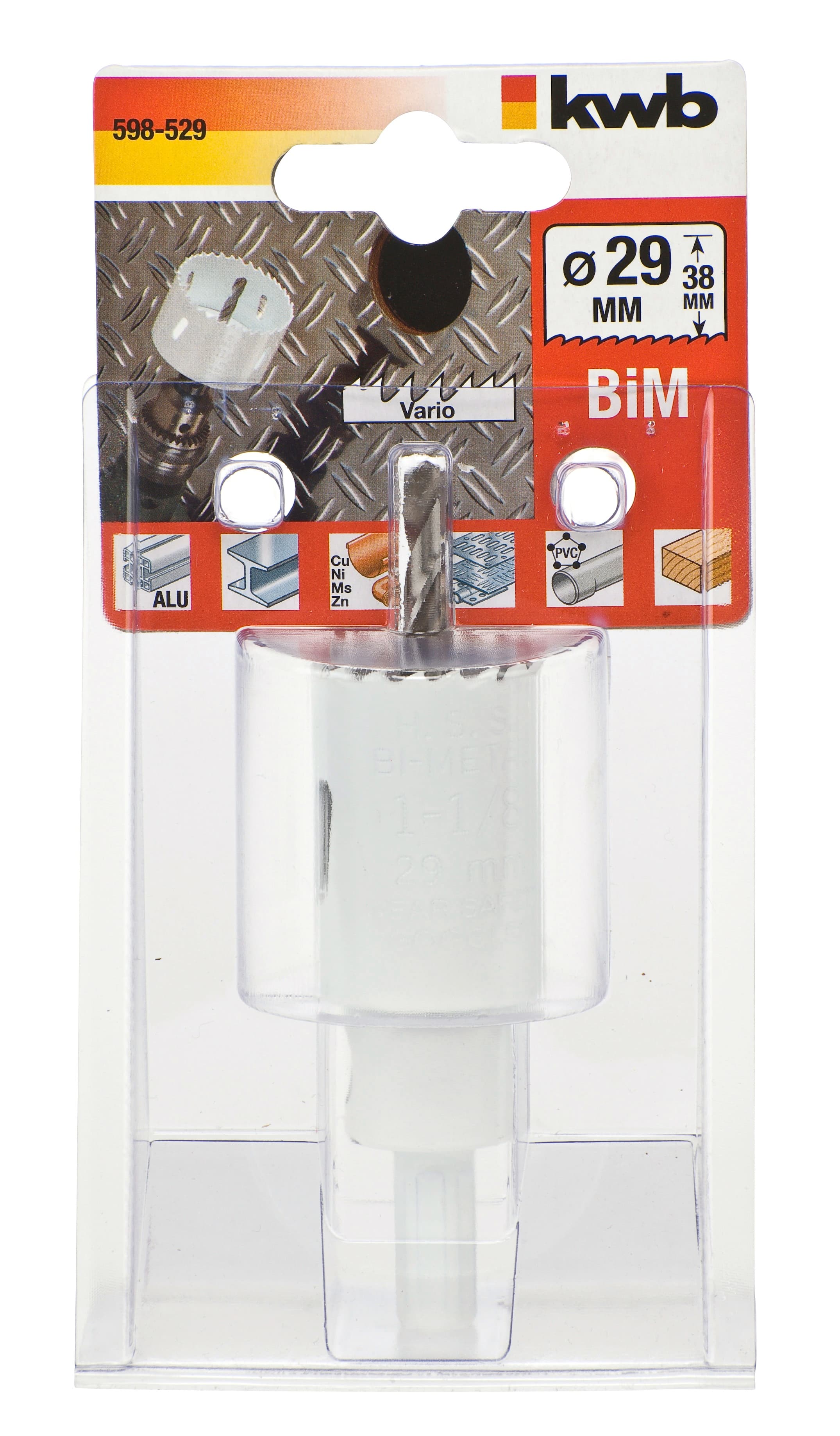  KWB 49598529 HSS BiM krune za metal/drvo sa nosačem i burgijom za centriranje 29 mm