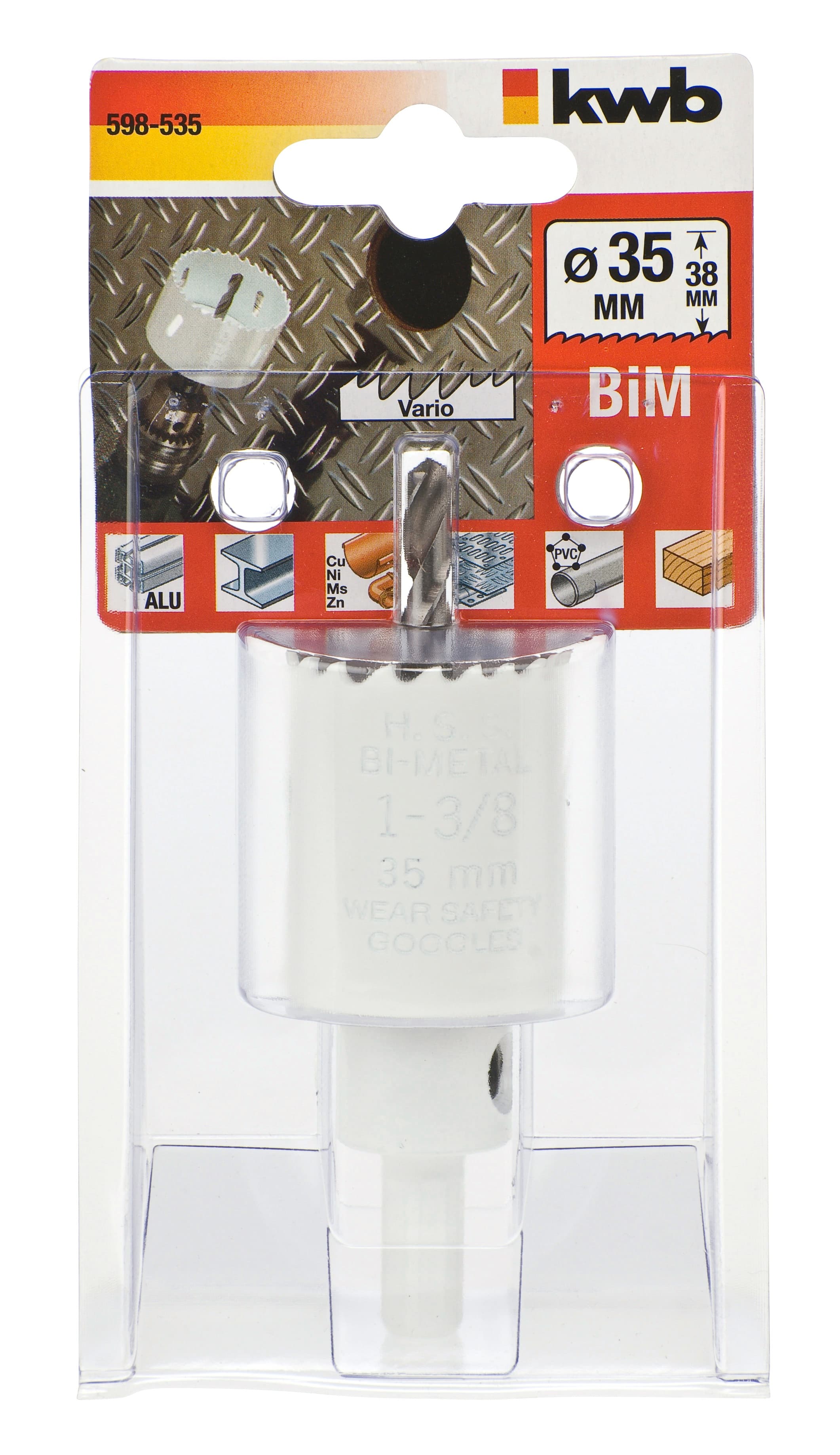  KWB 49598535 HSS BiM krune za metal/drvo sa nosačem i burgijom za centriranje 35 mm