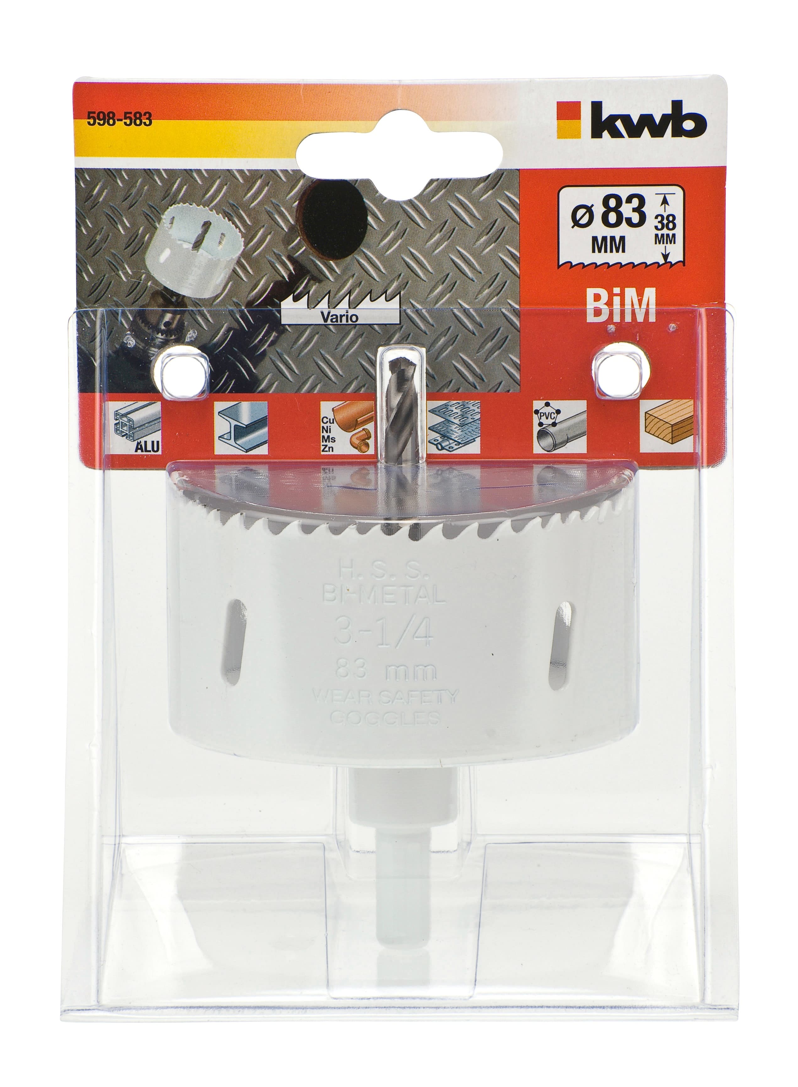  KWB 49598583 HSS BiM krune za metal/drvo sa nosačem i burgijom za centriranje 83 mm - slika 2