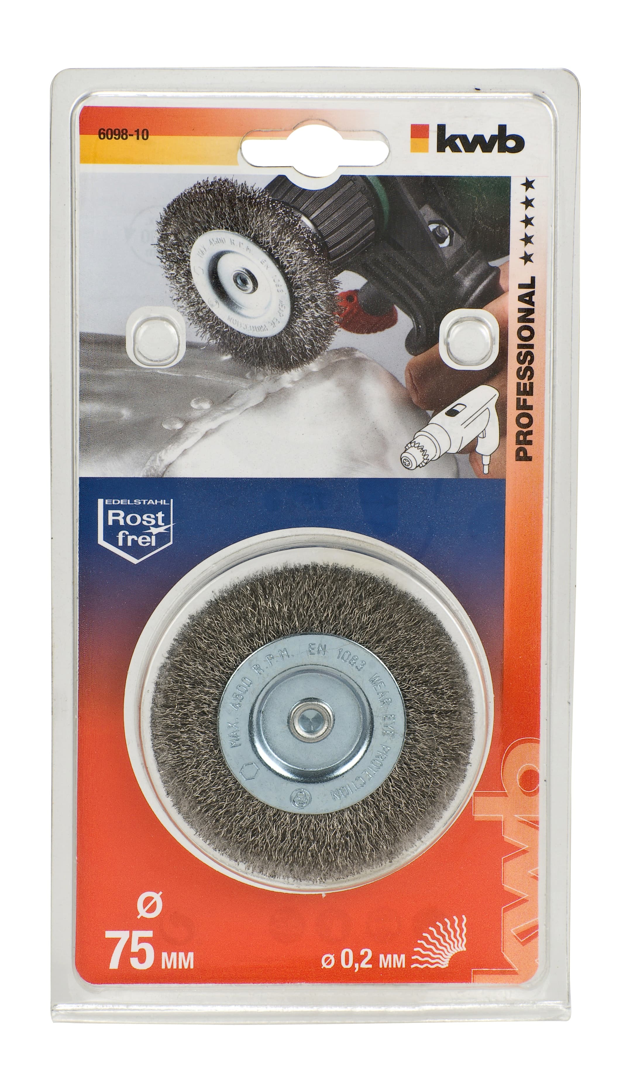  KWB 49609810 kružna žičana četka 75 mm, za bušilicu, nerđajući čelik - slika 2