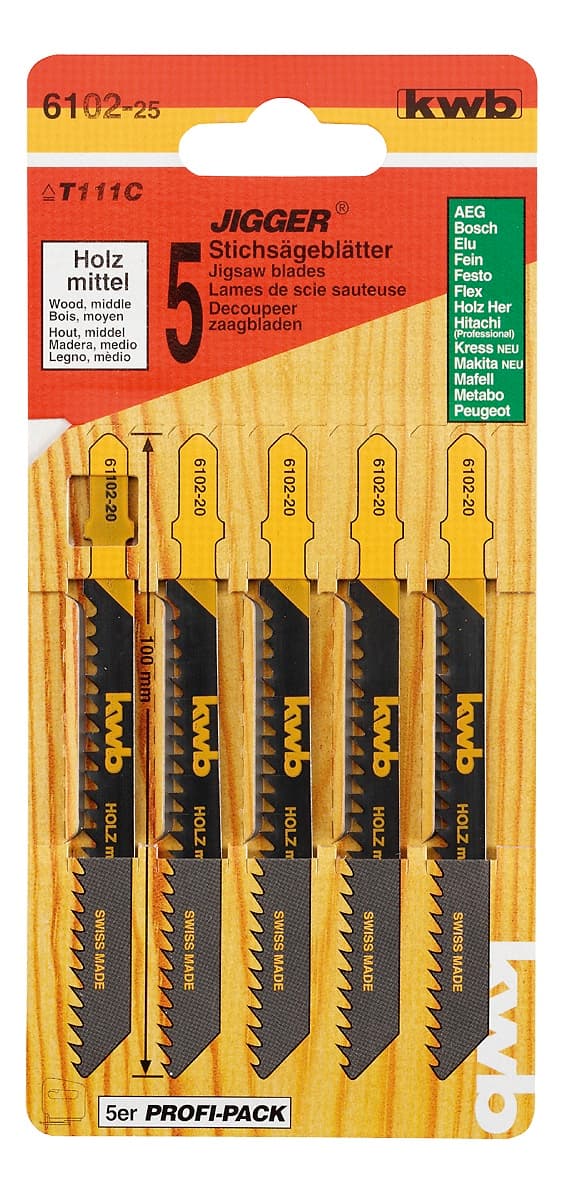  KWB 49610225 list za ubodnu testeru za drvo 100/75 mm, 5 komada