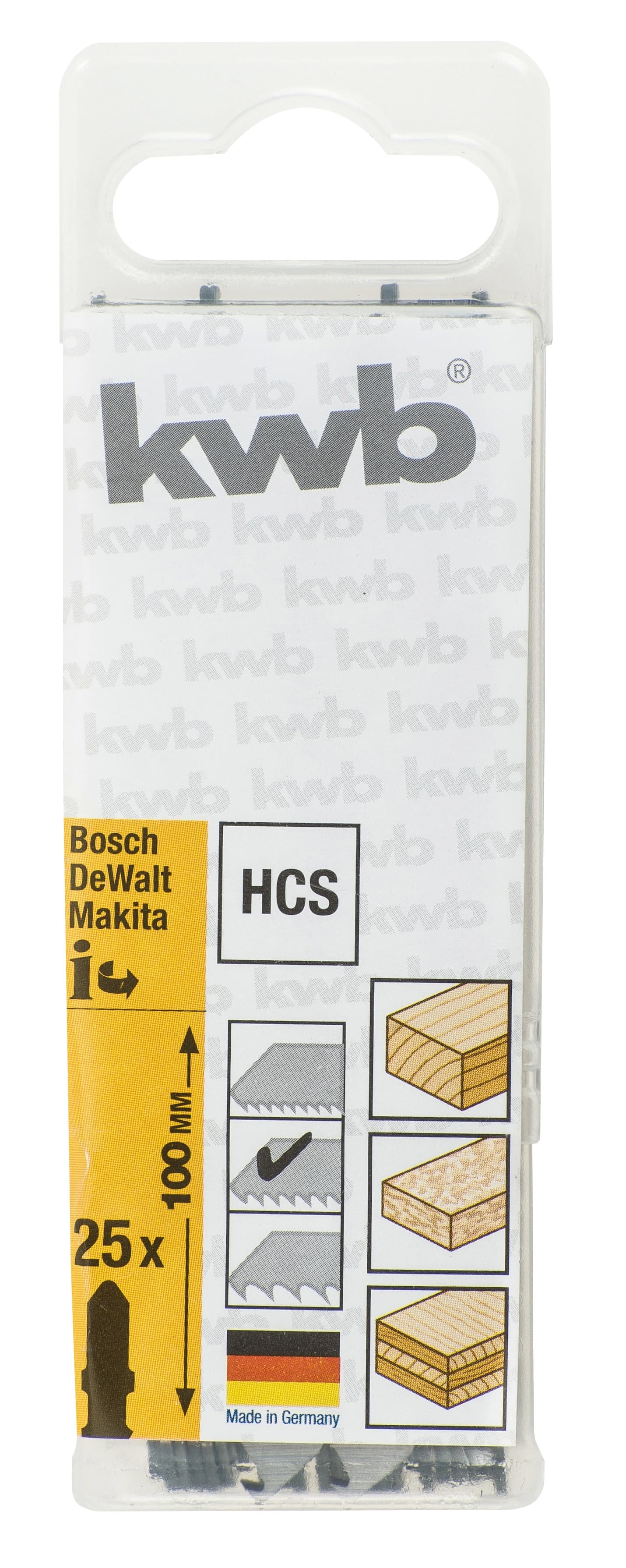  KWB 49620265 List za ubodnu testeru 100, BiMetal, za drvo, srednji, 25 komada