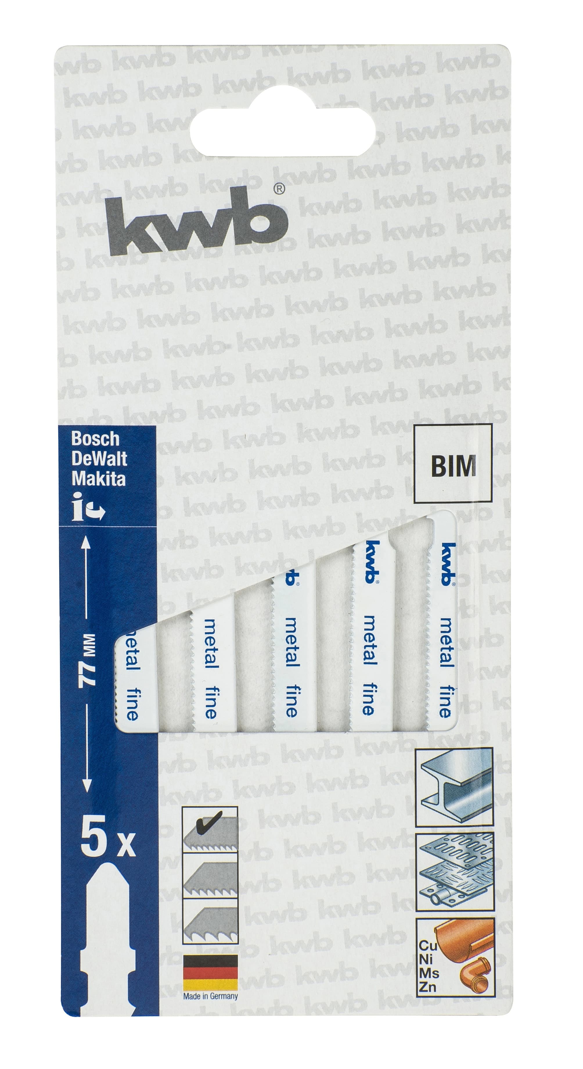  KWB 49621128 list za ubodnu testeru za metal 77 mm, 5/1, fini