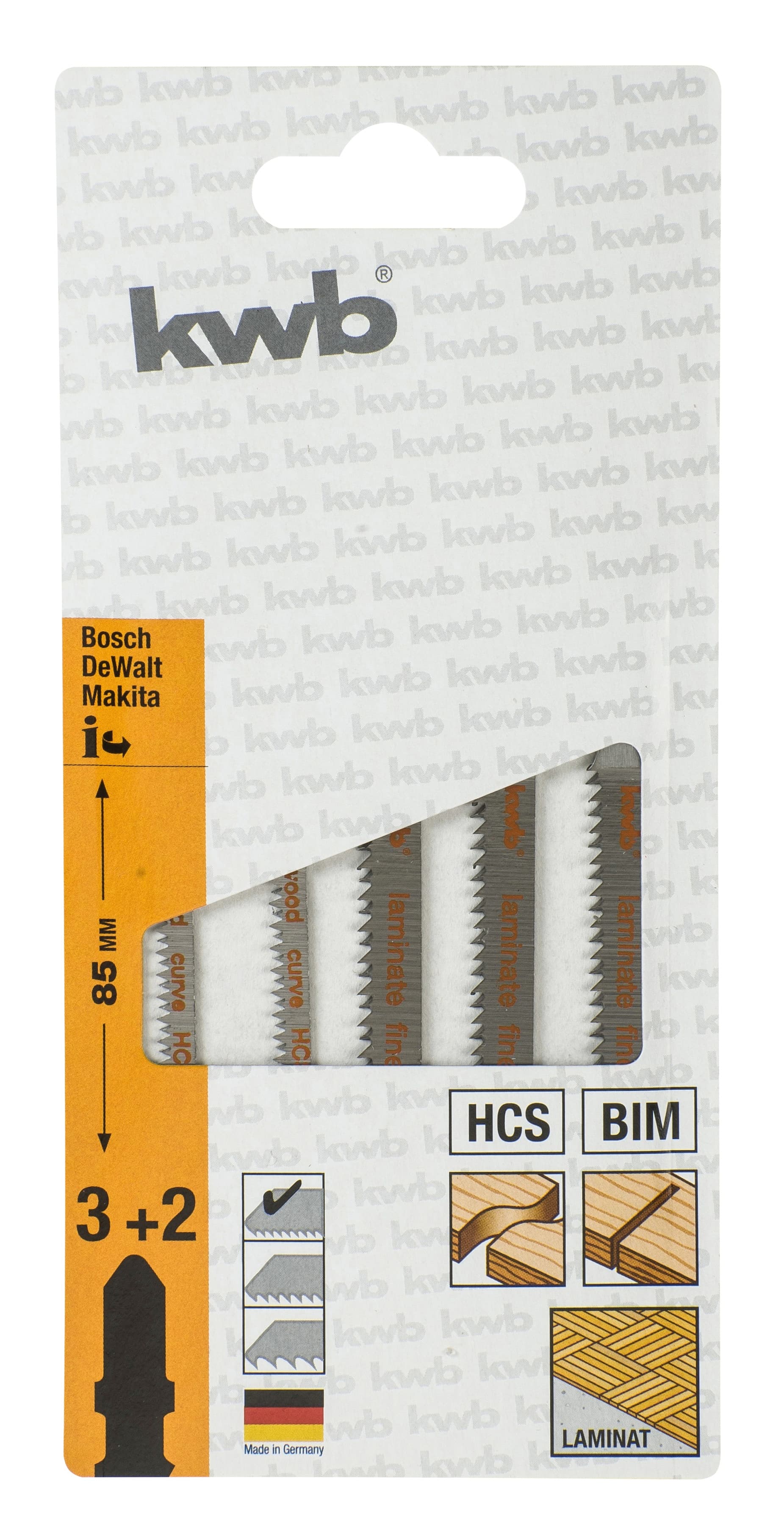  KWB 49622328 set listova za ubodnu testeru za drvo, 5 delova