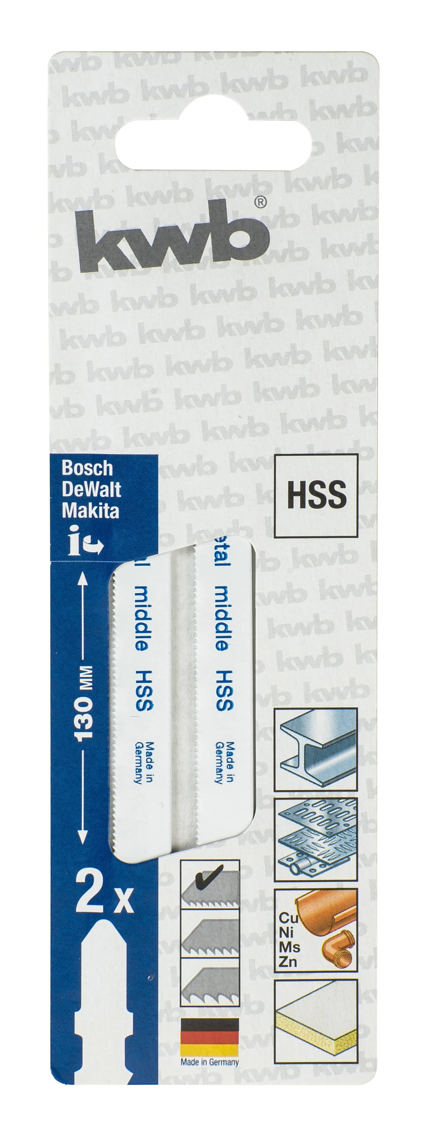  KWB 49624223 list za ubodnu testeru za metal, 132 mm, 2/1, srednji