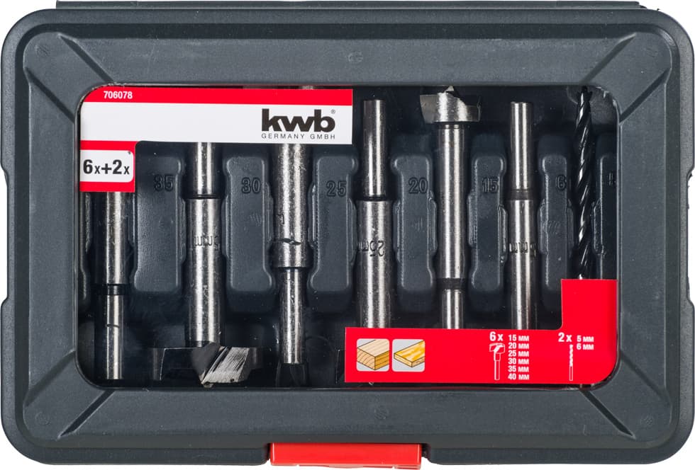  KWB 49706078 set burgija za klap šarke, 8 delova - slika 8