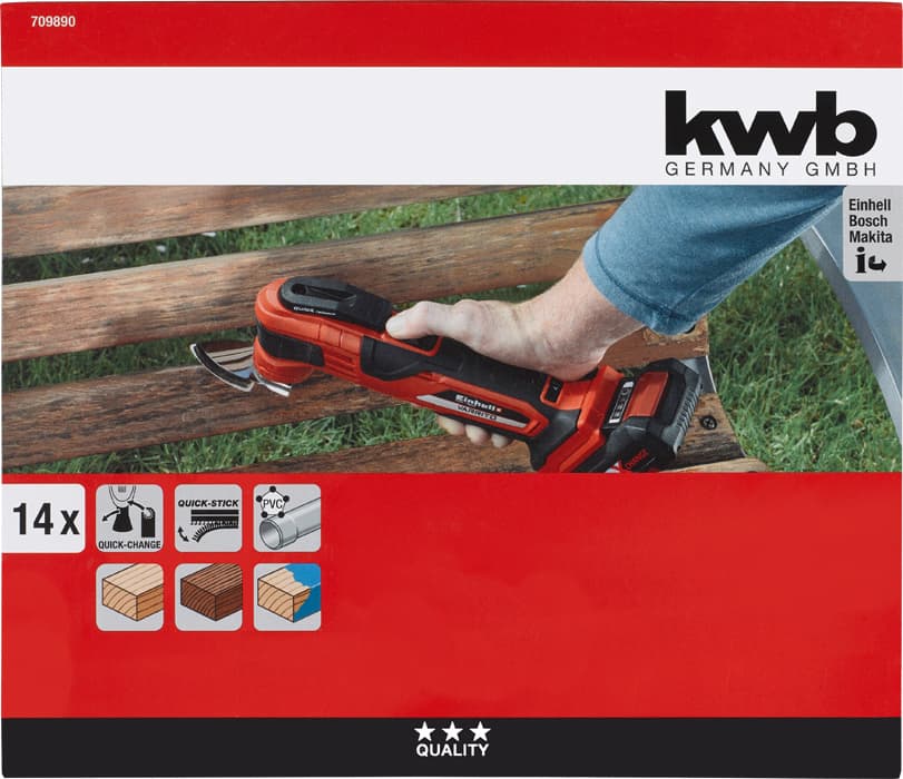  KWB 49709890 set pribora za brušejne za multialat, 14 delova