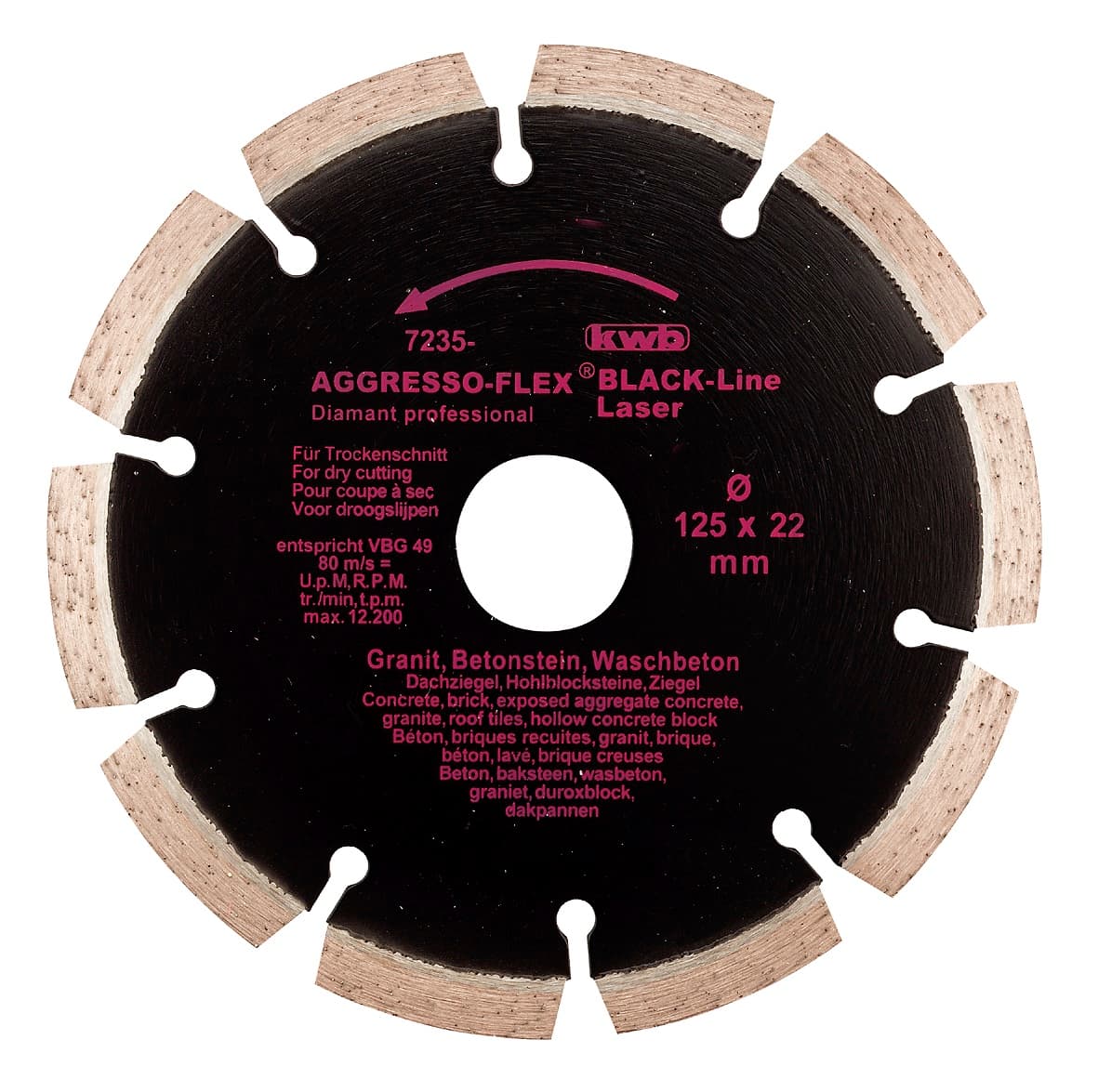  KWB 49723840 Dijamantska rezna ploča za beton 230 mm