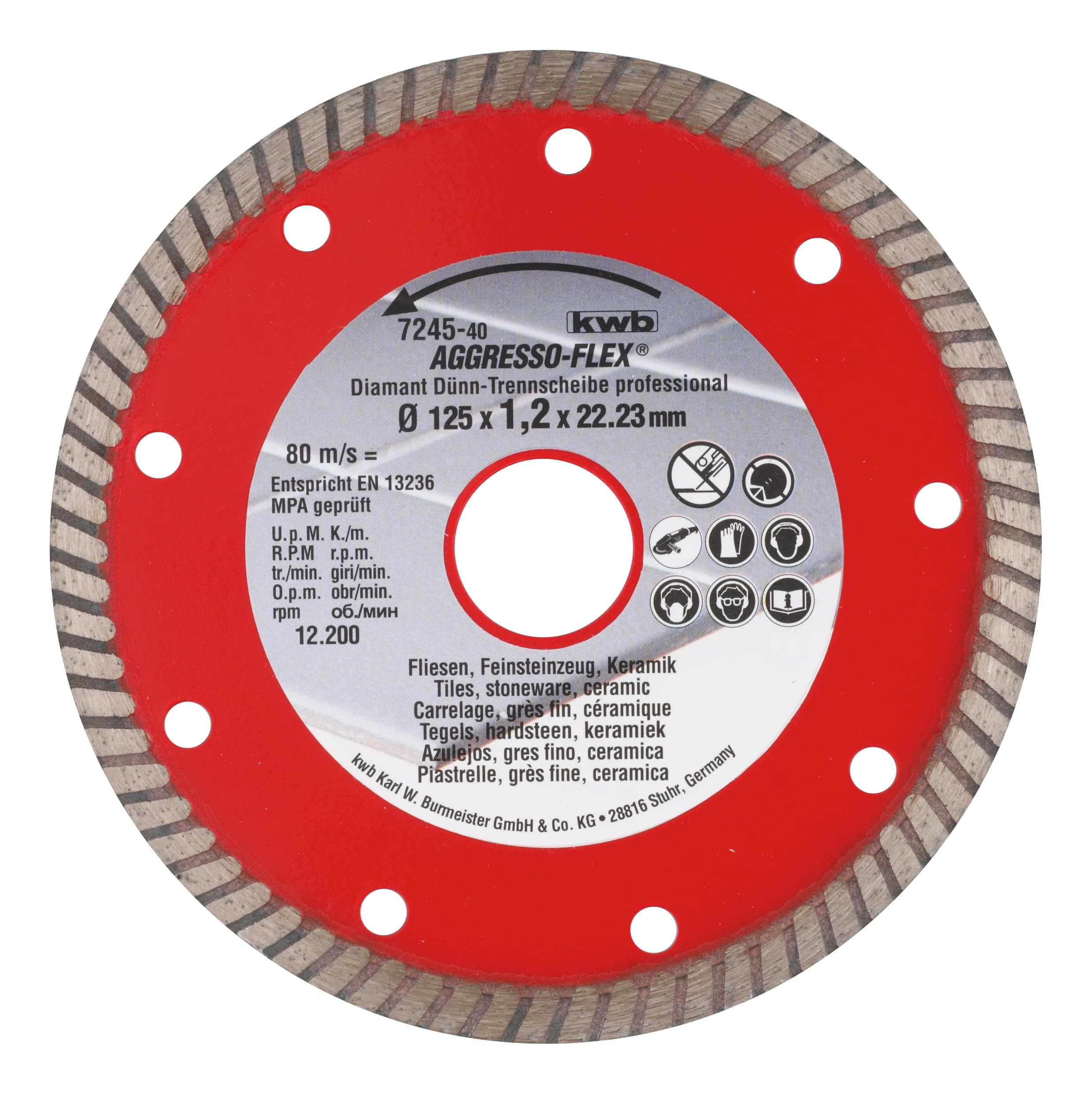  KWB 49724540 Aggresso-Flex Diamant rezni disk 125x22, 1mm,za kamen/granit/mermer/keramiku, Energy Saving