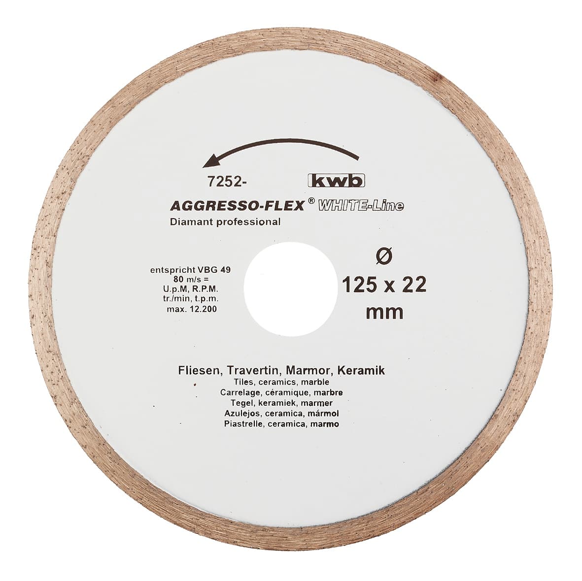  KWB 49725750 Dijamantska rezna ploča za keramiku 178 mm