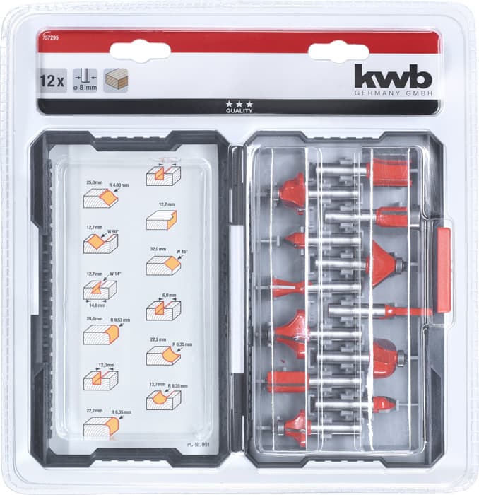  KWB 49757295 Set glodala 8 mm, 12 delova, L-Boxx