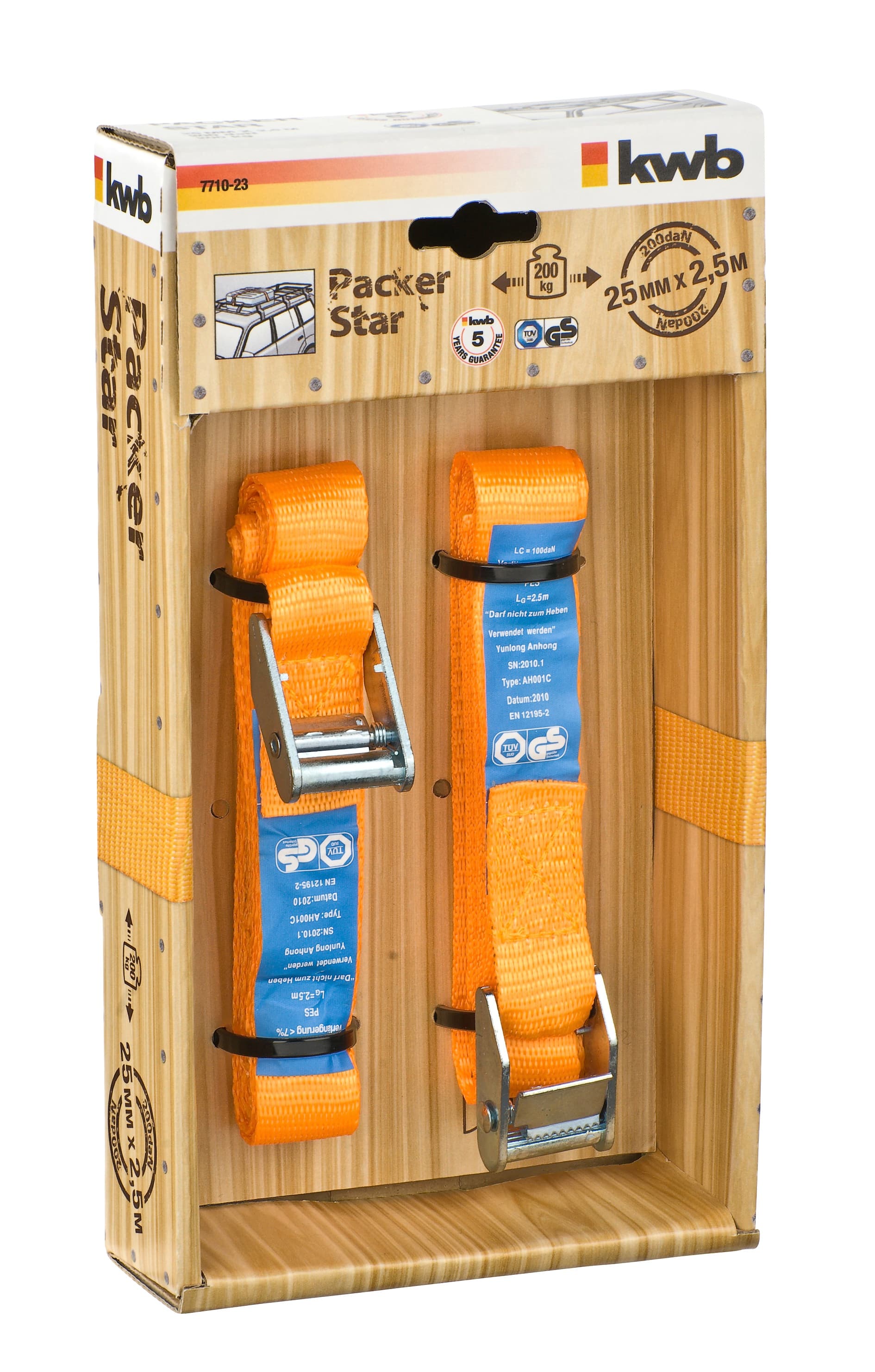  KWB 49771023 2 kaiša 25 sa kopčom, 2.5m | TUEV,  od poliestera