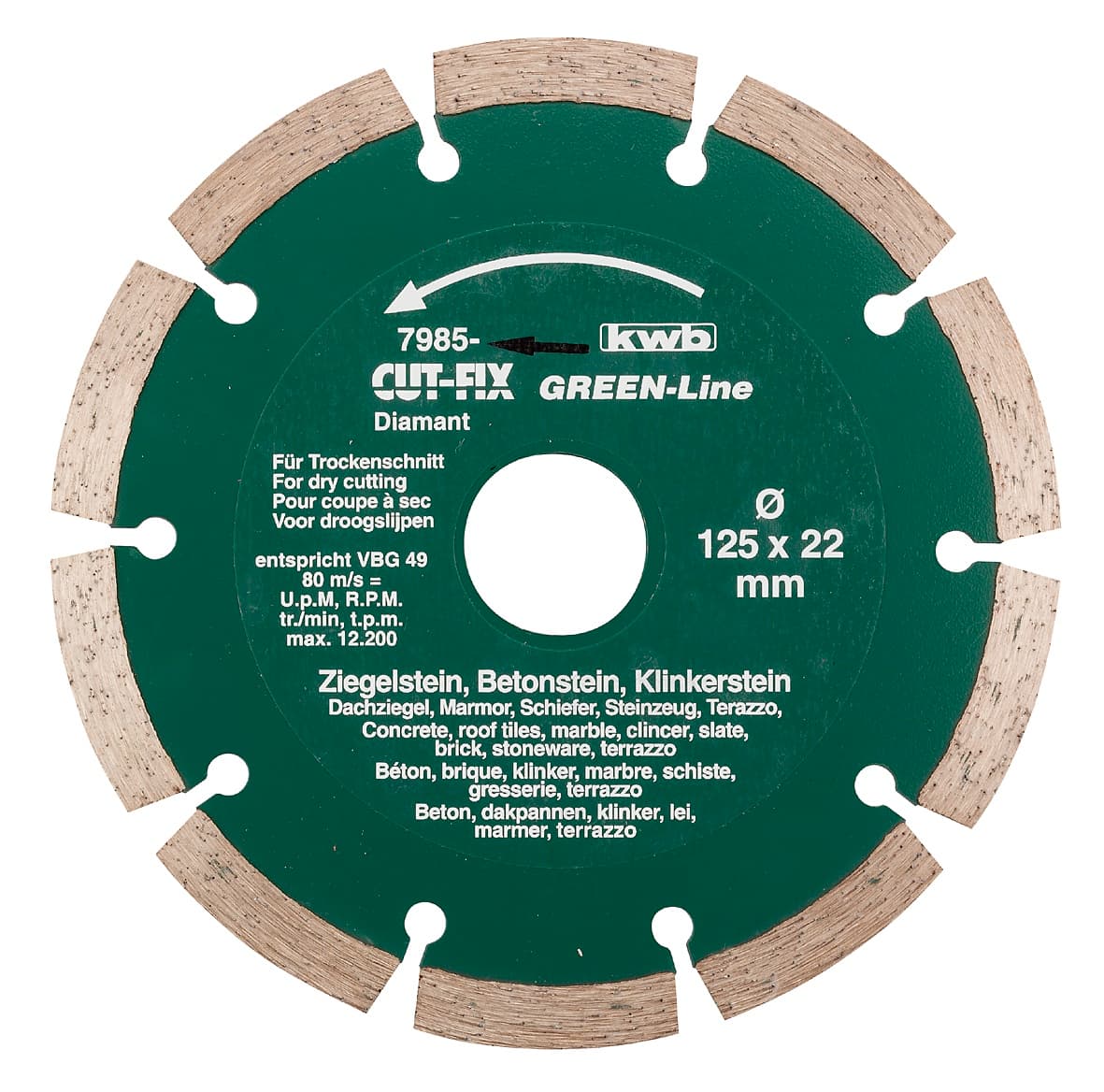 KWB 49798840 GreenLine Diamant rezni disk 230, Cut-Fix, 7.0x2.2, segmentni
