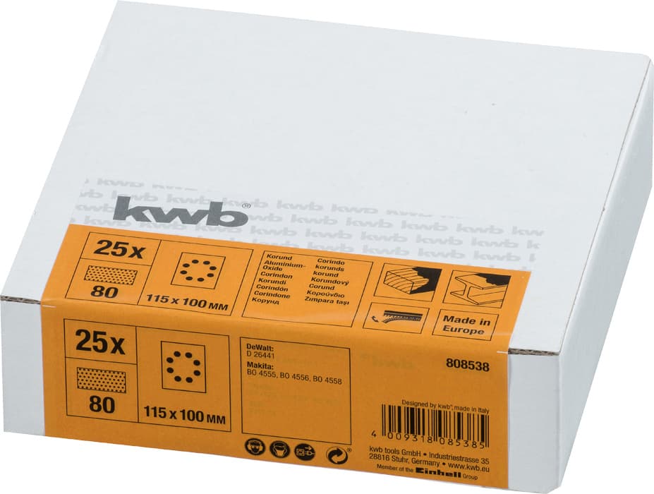  KWB 49808538 brusni papir sa rupama 80 x 115 mm, 25 komada, GR 100 - slika 4