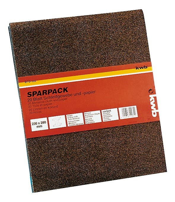  KWB 49810960 Brusni papir set (drvo-metal) GR60-180, 20/1 | 230x280, alu-oksid