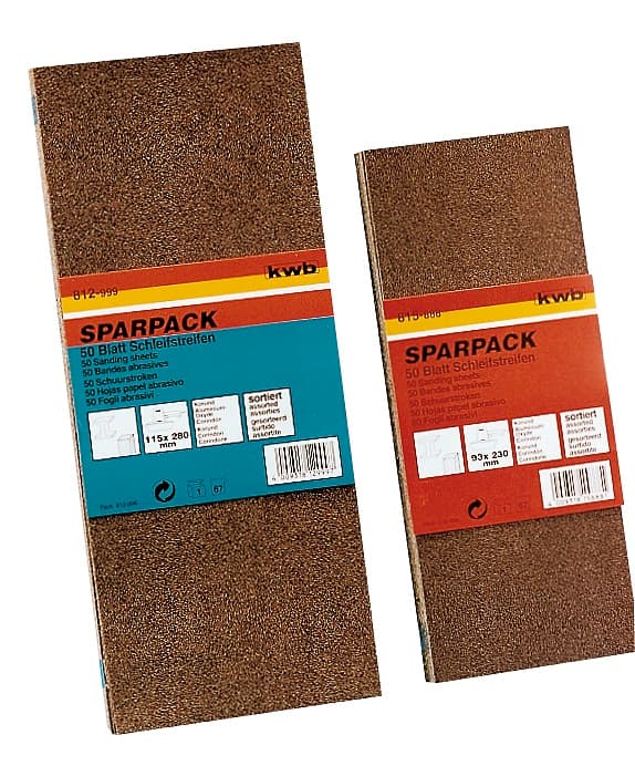  KWB 49815888 Set brusnih papira 93x230 GR60-180, 50/1 | drvo-metal, alu-oksid