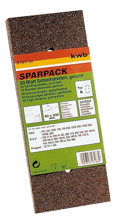  KWB 49818188 Brusni papir tipA 93x230 GRmix 30/1, drvo-metal, alu-oksid - slika 2