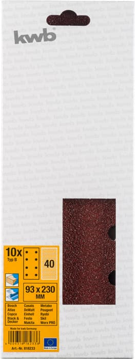  KWB 49818233 brusni papir sa rupama 93 x 230 mm / GR 40, 10 komada - slika 4