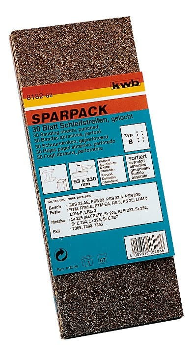 KWB 49818288 Brusni papir tipB 93x230 GRmix 30/1, drvo-metal, alu-oksid - slika 2