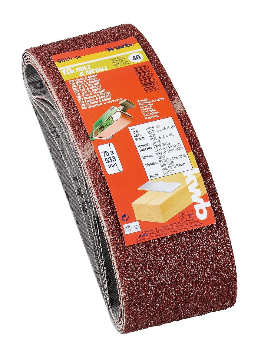  KWB 49902515 Trakasti brusni papir 75x533 GR150 10/1 | drvo-metal, alu-oksid