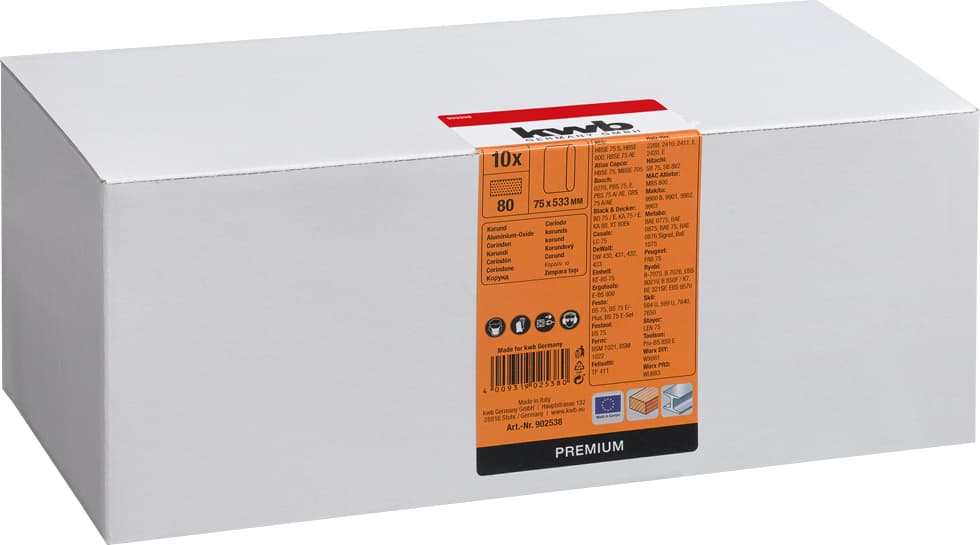  KWB 49902538 Trakasti brusni papir 75x533 GR80, 10/1 | drvo-metal, alu-oksid - slika 4