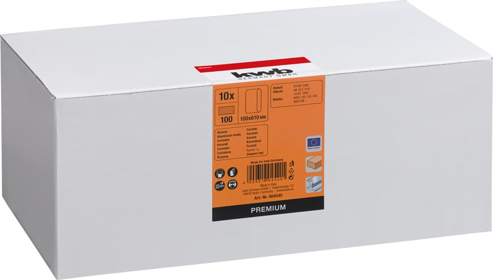  KWB 49904540 Trakasti brusni papir 100x610 mm, GR100, 10/1 | drvo-metal, alu-oksid