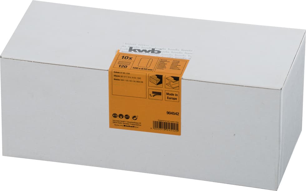  KWB 49904542 Trakasti brusni papir 100x610 mm, GR120, 10/1 | drvo-metal, alu-oksid