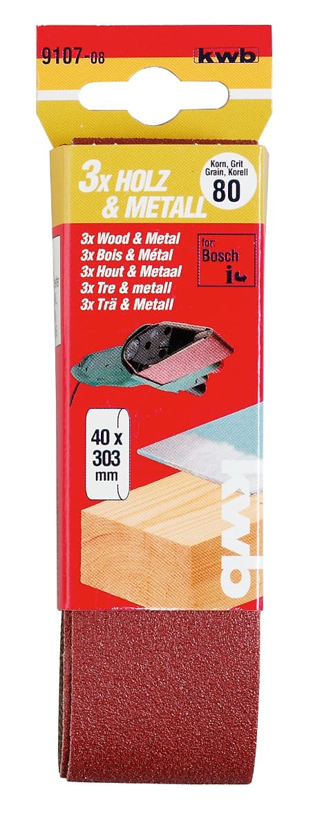  KWB 49910706 trakasti brusni papir 40 x 305 mm, 3/1, drvo-metal, aku-oksid, G60 - slika 2
