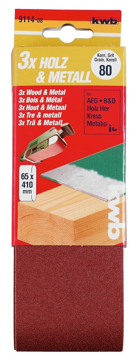  KWB 49911408 brusne trake za tračnu brusilicu, 65x410 mm, G 80, 3 komada - slika 2
