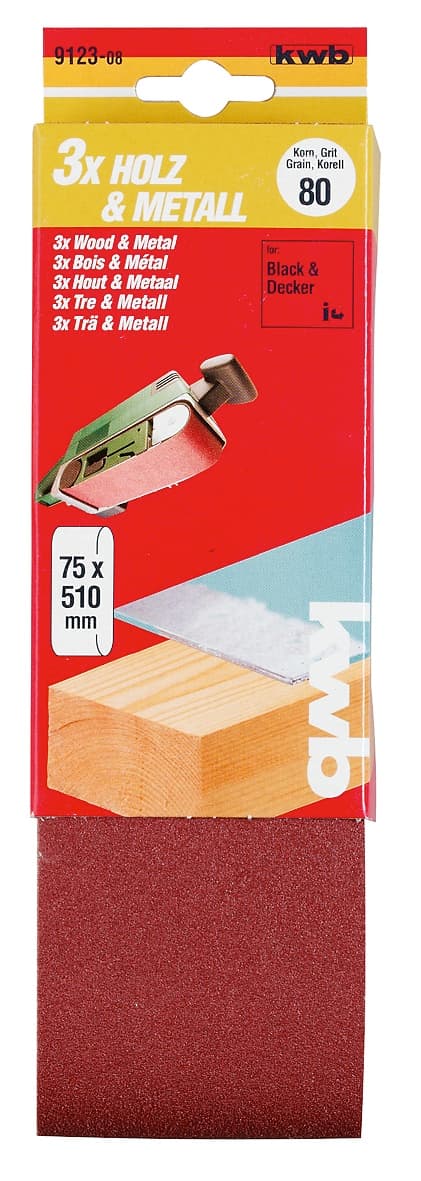  KWB 49912304 brusne trake za tračnu brusilicu, 75x510 mm, G 40, 3 komada - slika 2