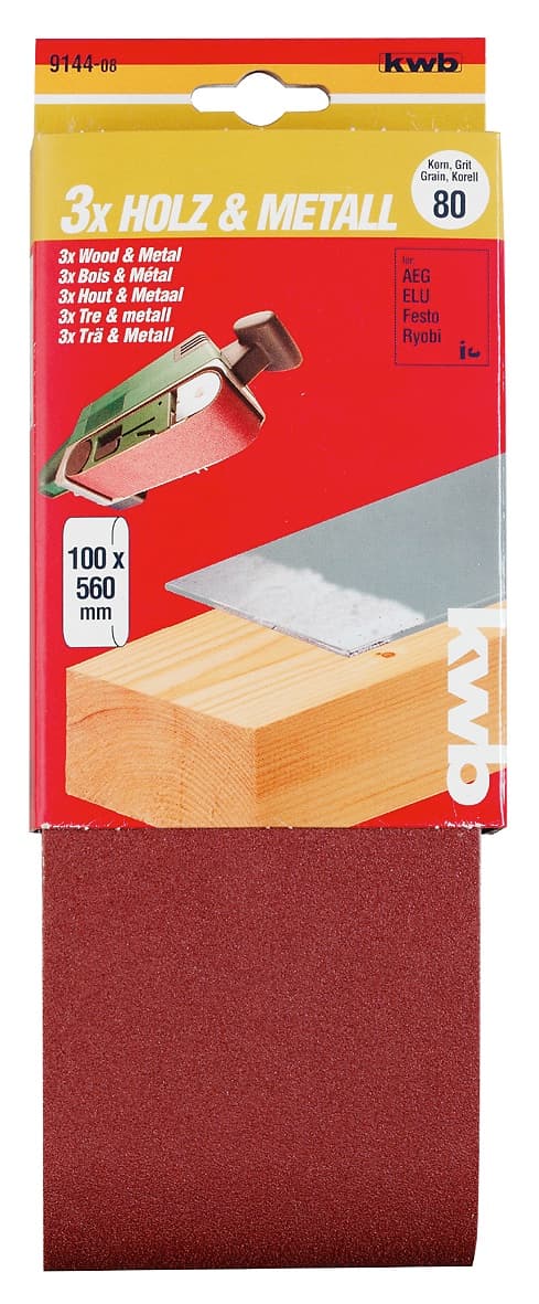  KWB 49914415 Trakasti brusni papir 100x560 GR150 3/1 | drvo-metal, alu-oksid - slika 2