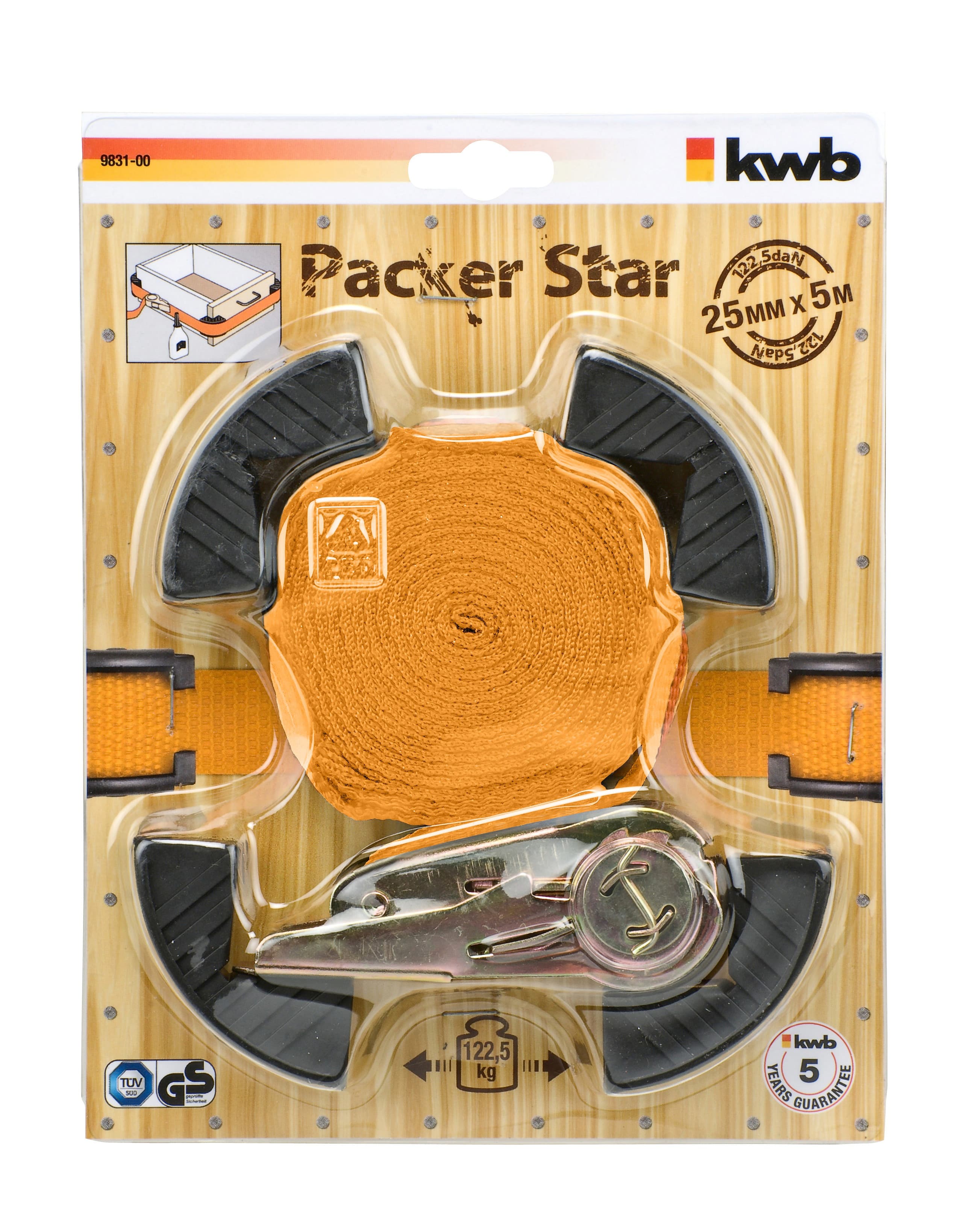  KWB 49983100 Kaiš 25 sa zatezačem i 4 ugaona štitnika 5m | TUEV, od polipropilena - slika 2