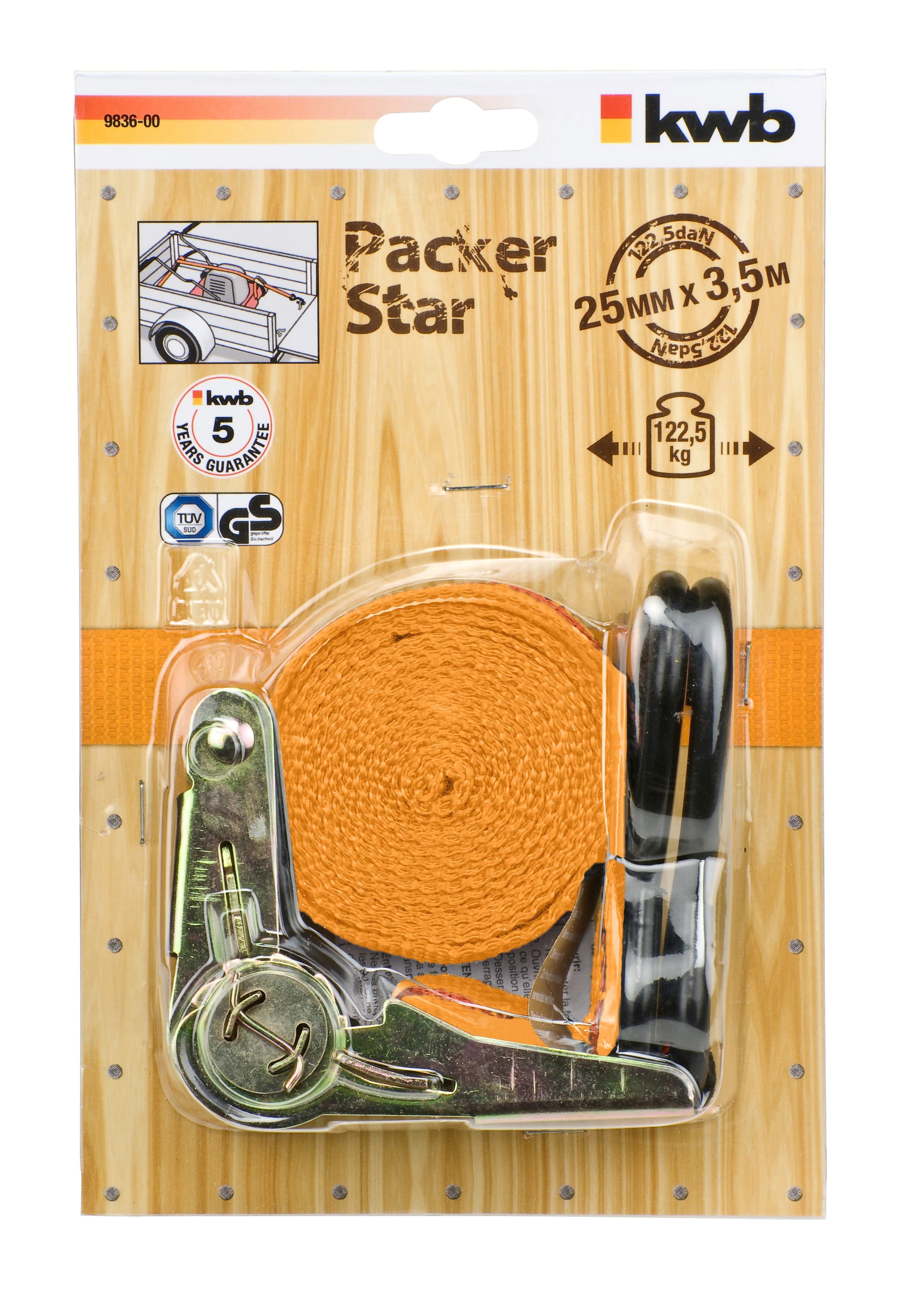  KWB 49983600 Kaiš 25 sa zatezačem i 2 kuke, 3.5m | TUEV, od polipropilena